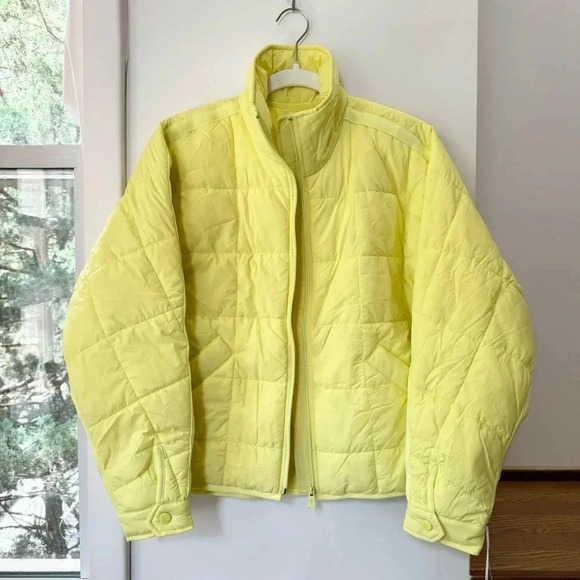 NWT Free People Pippa Puffer Jacket Lightweight Coat Quilted Lemon Yellow XS - Picture 10 of 14